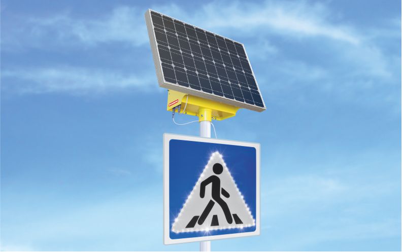 Светодиодный дорожный знак на солнечных батареях GD
